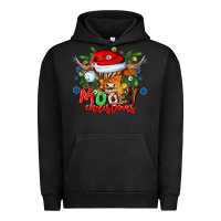 Pigment Black Mooey Christmas Urban Hoodie - CowhideDigitalArt