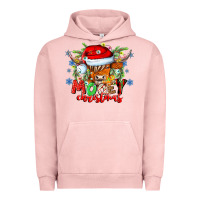 Pigment Salmon Mooey Christmas Urban Hoodie - CowhideDigitalArt