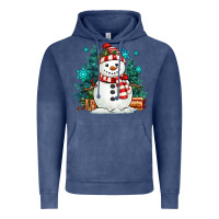 Vintage Denim christmas snowman Vintage Hoodie - MaliasSmallBusiness