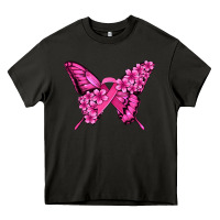 Asphalt pink ribbon breast cancer butterfly Heavy Core Tee - Jasminsmagicworld