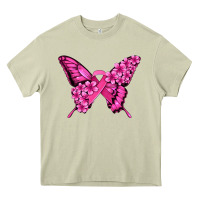 Mossy pink ribbon breast cancer butterfly Heavy Core Tee - Jasminsmagicworld