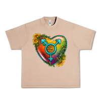 Burro Lgbtq Heart With Sunflower Urban Heavy Tee - BundleAndBundleShop