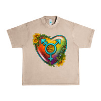 French Oak Lgbtq Heart With Sunflower Urban Heavy Tee - BundleAndBundleShop