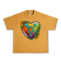 Peanut Butter Lgbtq Heart With Sunflower Urban Heavy Tee - BundleAndBundleShop