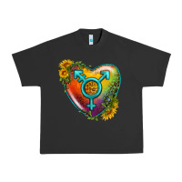 Pigment Black Lgbtq Heart With Sunflower Urban Heavy Tee - BundleAndBundleShop