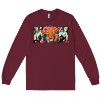 Burgundy Cowhide Floral Feather Cow Mom Long Sleeve Tee - Bettercallsaul