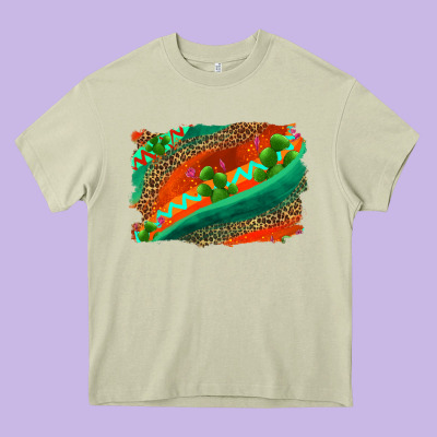Westerb Aztec And Leopard Background Heavy Core Tee Designed By Adodesignshop