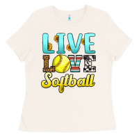 Bone live love softball Ladies Tee - LillyAllenDesigns