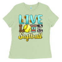Matcha live love softball Ladies Tee - LillyAllenDesigns
