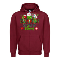 Burgundy medical records claus Zipper Hoodie - CowGirlArtShop