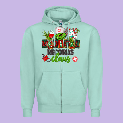 Medical Records Claus Zipper Hoodie Designed By Cowgirlartshop