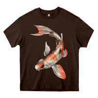 Chocolate Brown Koi Fish Heavy Core Tee - LillyAllenDesigns
