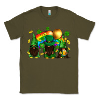 Army Green St. Patrick's afro gnomies with rainbow Classic Tee - BundleAndBundleShop