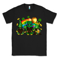 Black St. Patrick's afro gnomies with rainbow Classic Tee - BundleAndBundleShop