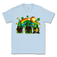 Dusty Blue St. Patrick's afro gnomies with rainbow Classic Tee - BundleAndBundleShop