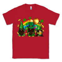 Red St. Patrick's afro gnomies with rainbow Classic Tee - BundleAndBundleShop