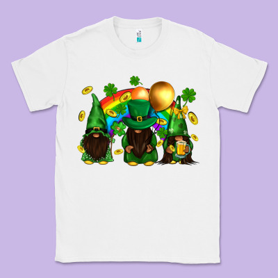 St. Patrick's Afro Gnomies With Rainbow Classic Tee Designed By Bundleandbundleshop