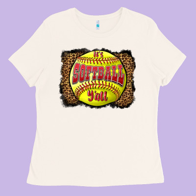 It's Softball Y'all Ladies Tee Designed By Lillyallendesigns