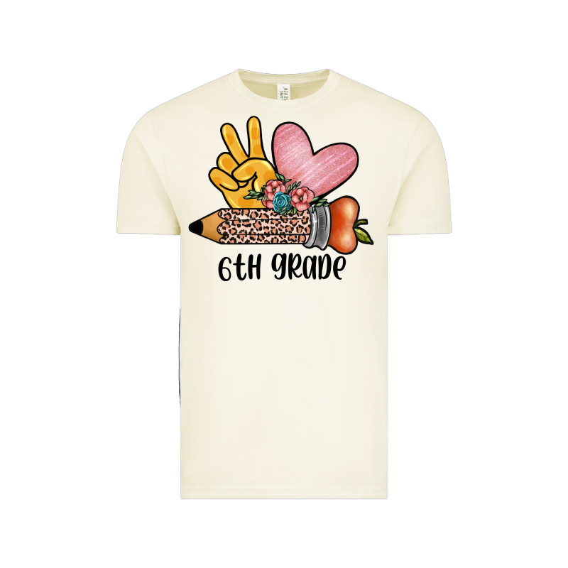 Peace Love 6th Grade Vintage Tee by JahusDesignShop | Teevron