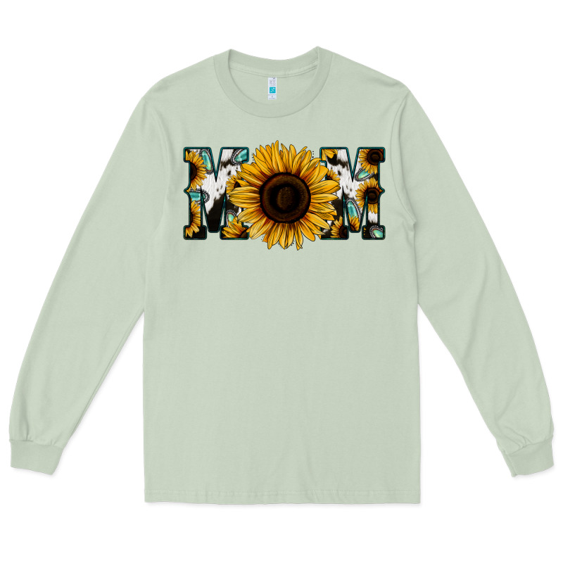 Sunflower Turquoise Cowhide Mom Long Sleeve Tee by Bettercallsaul | Teevron