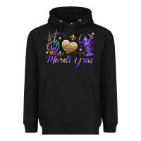 Black Peace love crawfish Mardi Gras skeleton hand Heavyweight Hoodie - FaDigitalArtStudio