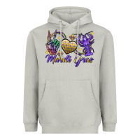 Moon Dust Peace love crawfish Mardi Gras skeleton hand Heavyweight Hoodie - FaDigitalArtStudio