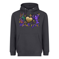 Smoke Peace love crawfish Mardi Gras skeleton hand Heavyweight Hoodie - FaDigitalArtStudio