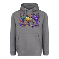Storm Peace love crawfish Mardi Gras skeleton hand Heavyweight Hoodie - FaDigitalArtStudio