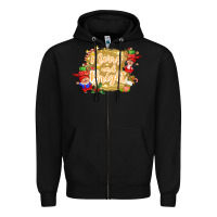 Black merry and bright gnome Zipper Hoodie - CowGirlArtShop