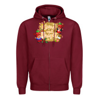 Burgundy merry and bright gnome Zipper Hoodie - CowGirlArtShop
