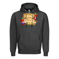 Charcoal Heather merry and bright gnome Zipper Hoodie - CowGirlArtShop