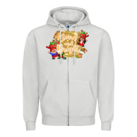 Dove Grey merry and bright gnome Zipper Hoodie - CowGirlArtShop