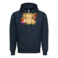 Navy merry and bright gnome Zipper Hoodie - CowGirlArtShop