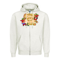 Oatmeal Heather merry and bright gnome Zipper Hoodie - CowGirlArtShop