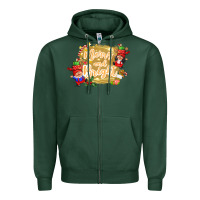Sports Green merry and bright gnome Zipper Hoodie - CowGirlArtShop