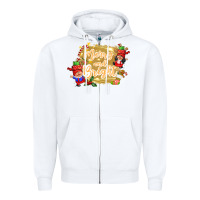 White merry and bright gnome Zipper Hoodie - CowGirlArtShop