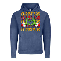 Vintage Denim christmas grinch heart hands Vintage Hoodie - MaliasSmallBusiness