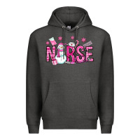 Charcoal Heather nurse pink christmas Premium Hoodie - OliviaCreatesArt