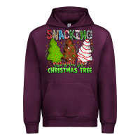 Mauve Wine Snacking Around The Christmas Tree Urban Hoodie - CowhideDigitalArt