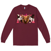 Burgundy Highland Cow Mom Long Sleeve Tee - Bettercallsaul