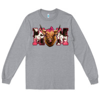 Heather Grey Highland Cow Mom Long Sleeve Tee - Bettercallsaul
