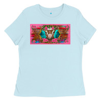 Baby Blue western baby boer goat pink flowers serape leopard pink glitter patter Ladies Tee - BarkalooDesign