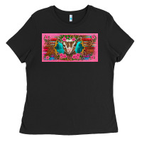 Western Baby Boer Goat Pink Flowers Serape Leopard Pink Glitter Patter Ladies Tee | Teevron