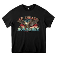 Black legendary born free eagle Heavy Core Tee - NancyCooperArtShop