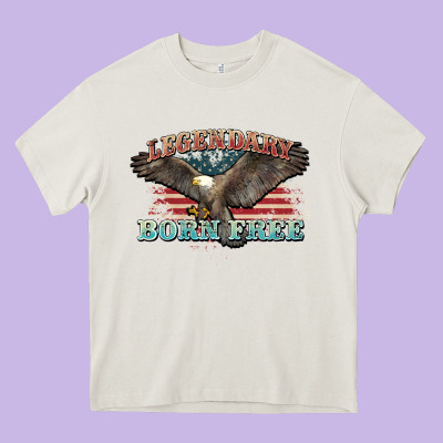 Legendary Born Free Eagle Heavy Core Tee Designed By Nancycooperartshop