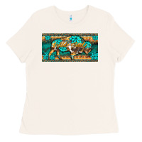 Bone western  bison wild soul turquoise's gemstones  license plate template Ladies Tee - BarkalooDesign