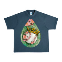 Midnight Navy baseball and western roses teardrop  6 Urban Heavy Tee - BundleAndBundleShop