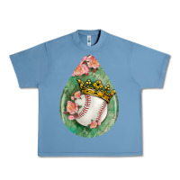 Pebble Blue baseball and western roses teardrop  6 Urban Heavy Tee - BundleAndBundleShop
