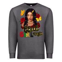 Charcoal Heather black girl magic Premium Sweatshirt - FaDigitalArtStudio