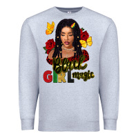 Heather Grey black girl magic Premium Sweatshirt - FaDigitalArtStudio